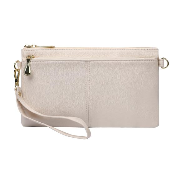 Leather Wristlet Clutch Wallet Purses, Triple Zip Cell Phone O_O - Picture 1 of 5